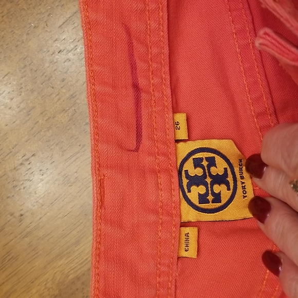 Tory Burch tangerine denim jeans size 26 - Picture 6 of 8